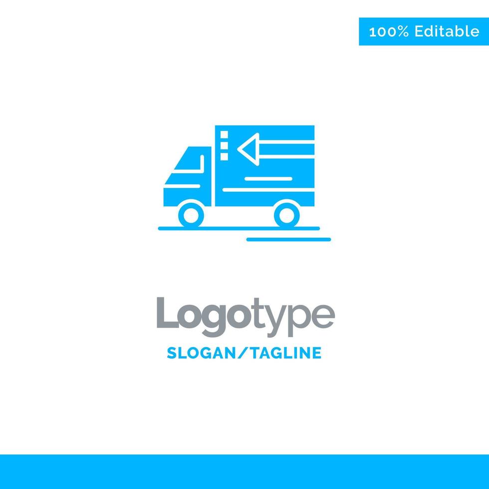 vrachtauto levering goederen voertuig blauw bedrijf logo sjabloon vector