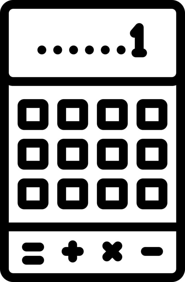 lijn pictogram voor rekenmachine vector