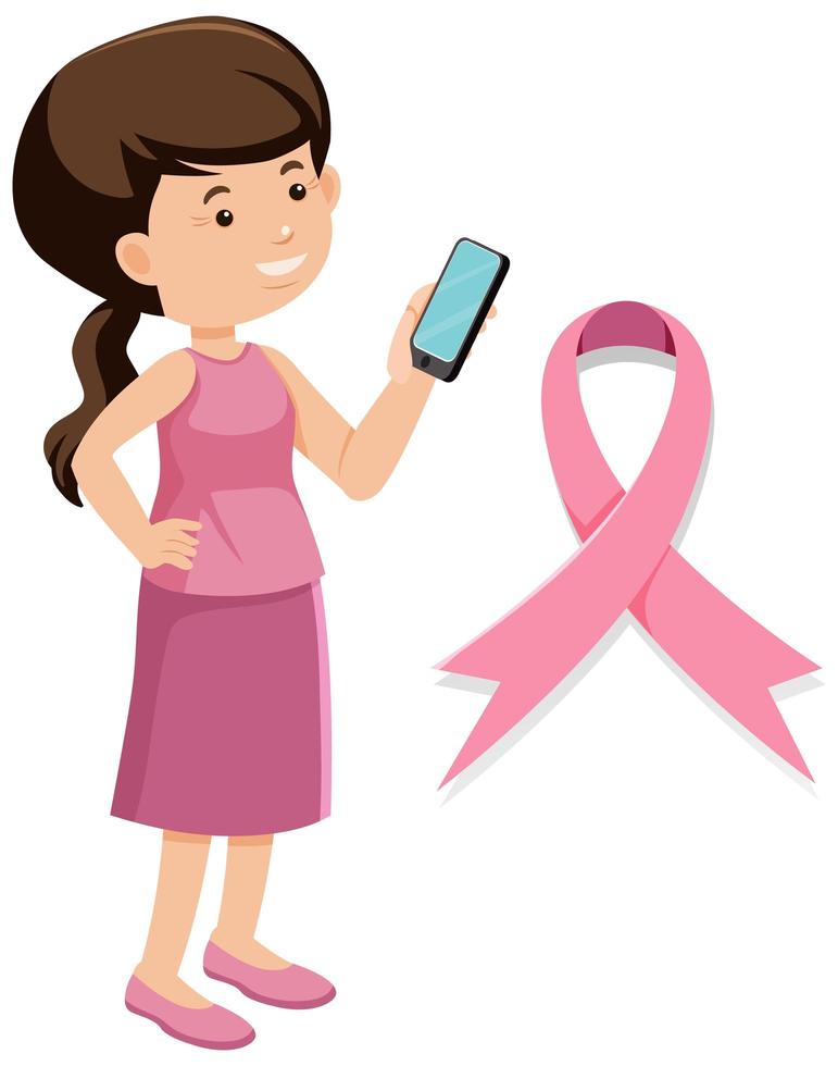 het roze lint van borstkanker op witte achtergrond vector