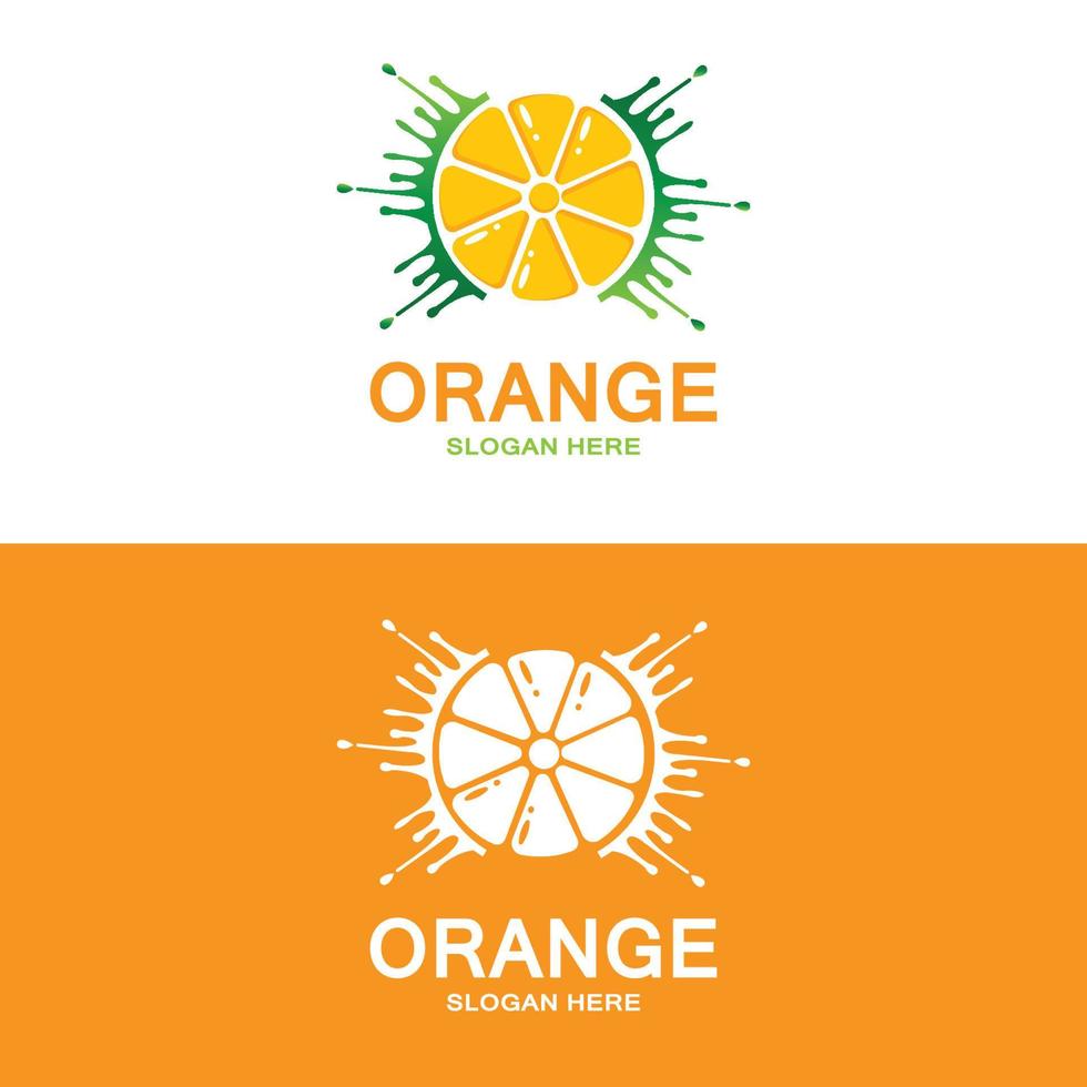 vers fruit oranje vector logo ontwerp voor fruit winkel, sap winkel, in oranje kleur