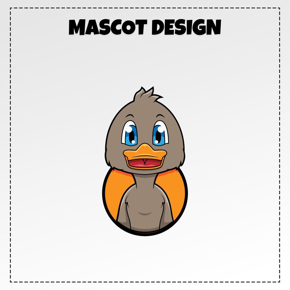 voedsel logo eend mascotte illustratie vector ontwerp