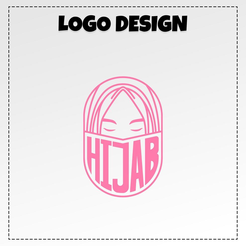 hijab logo mascotte illustratie vector ontwerp