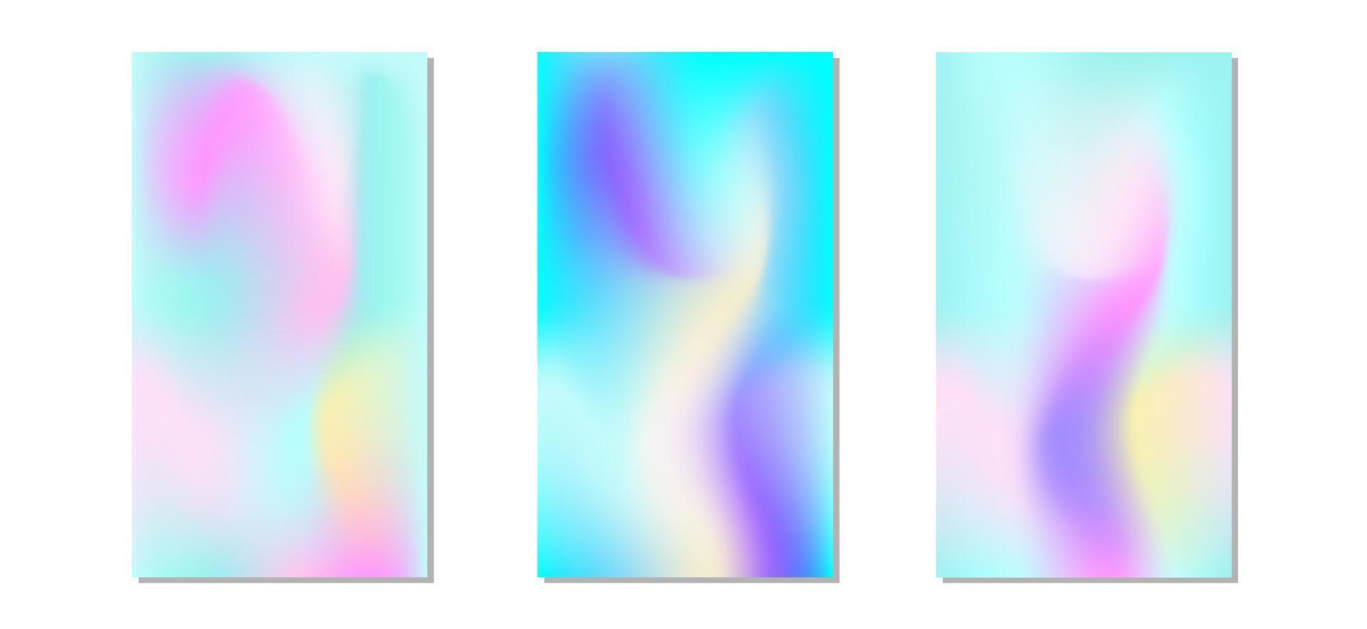 realistisch holografische achtergronden in verschillend kleuren voor ontwerp. reeks van hologrammen. achtergronden voor ontwerp kaarten, lay-out, afdrukken sjabloon ontwerp. vector illustratie.