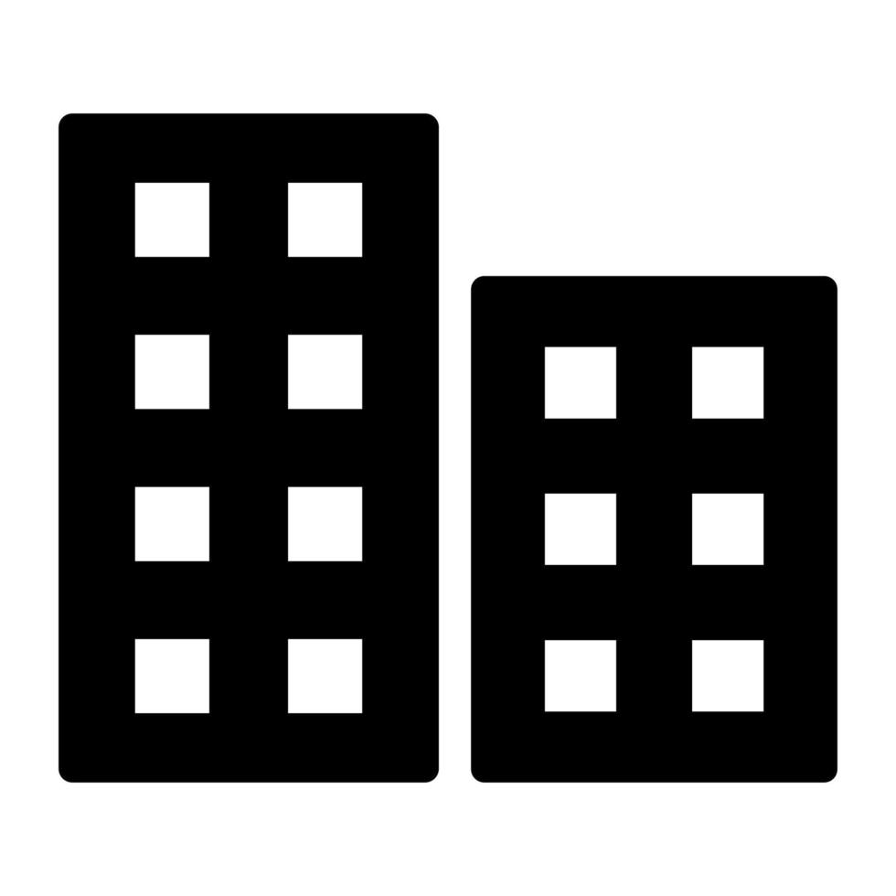 glyph hotel icoon Aan wit achtergrond vector