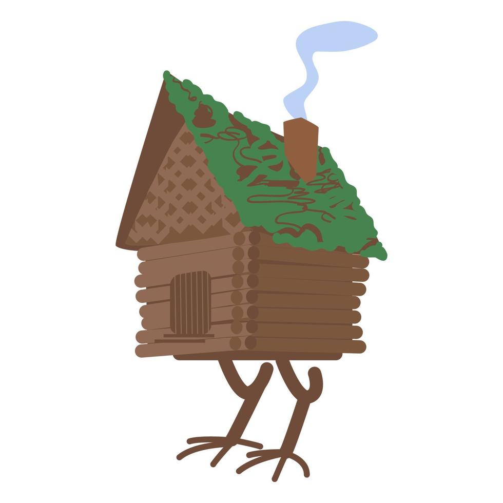 fee landschap hut Aan kip poten. baba jaga huis vector