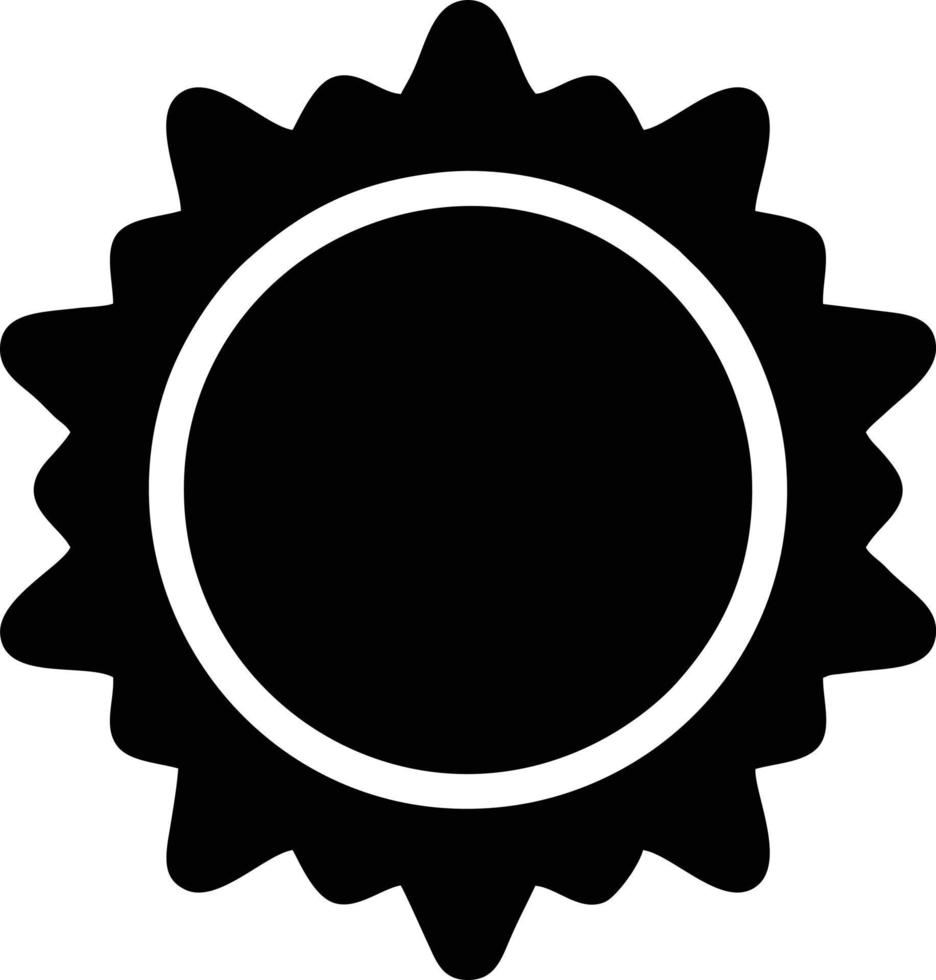 zon icoon in wit achtergrond, illustratie van zon icoon symbool in zwart Aan wit achtergrond vector