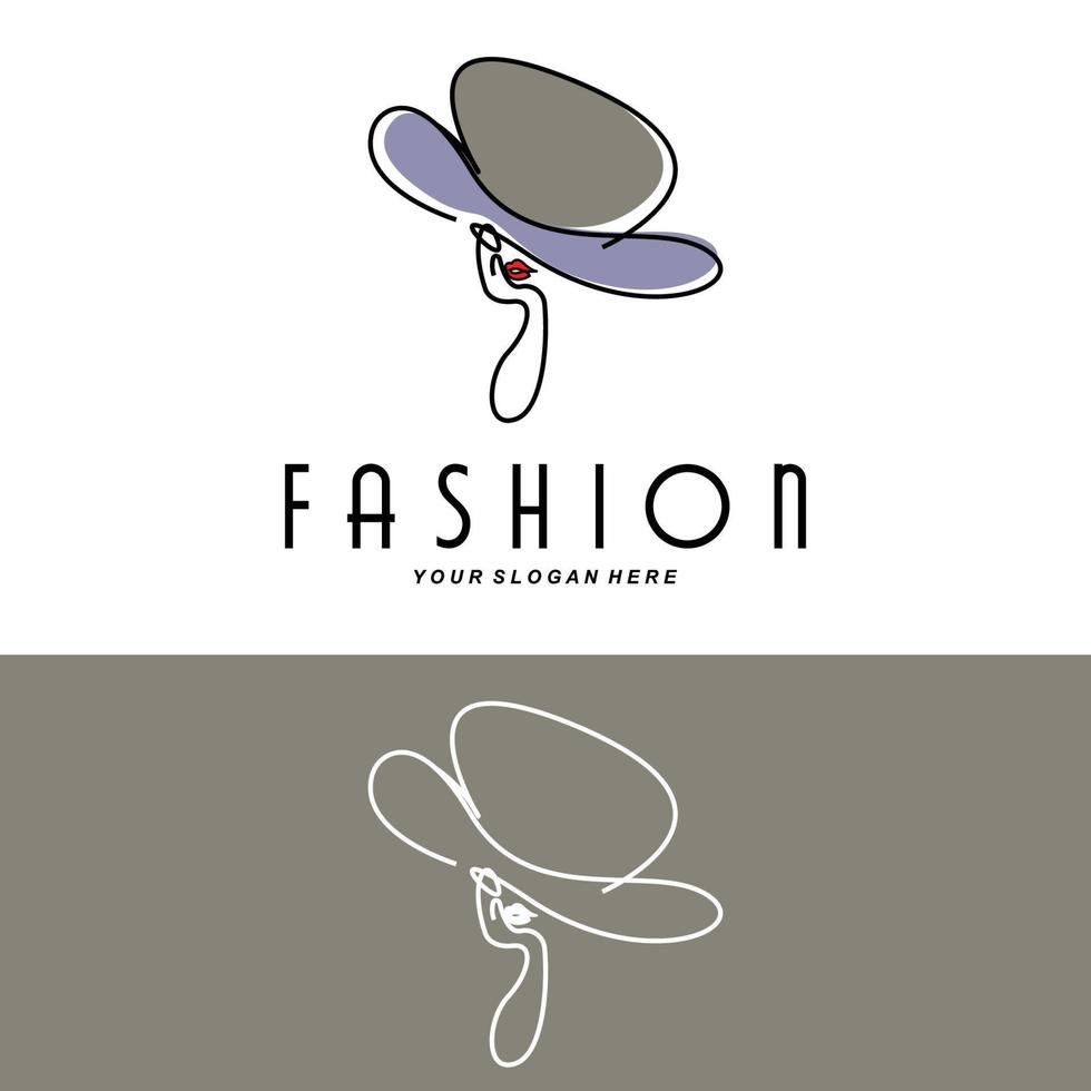 dameshoed logo ontwerp illustratie mode schoonheid accessoires, en product merk zorg vector