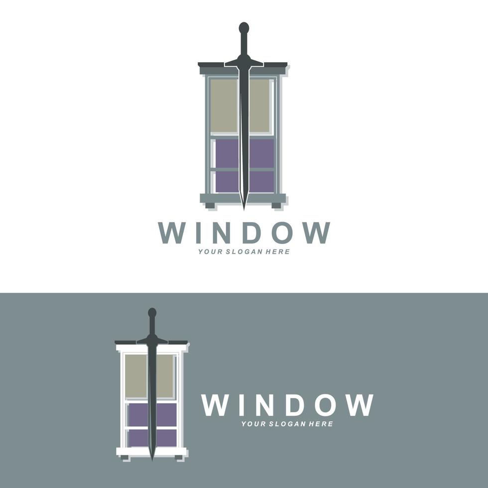 Home window-logo, interieur icoon ontwerp vector