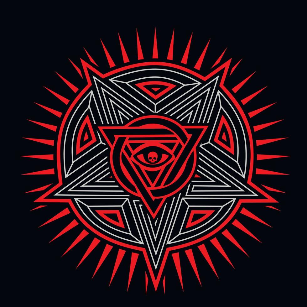 occult teken pentagram, grunge wijnoogst ontwerp t overhemden vector