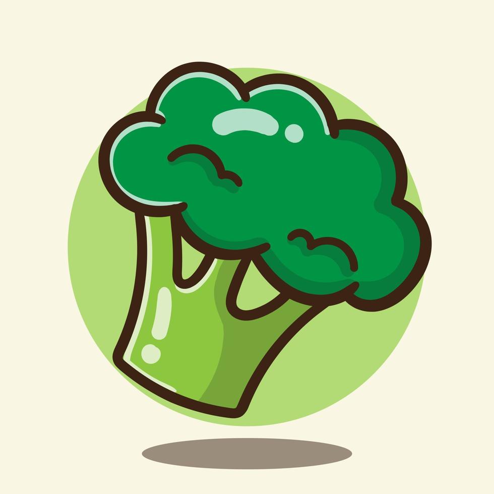 illustratie van schattig tekenfilm groente broccoli vector