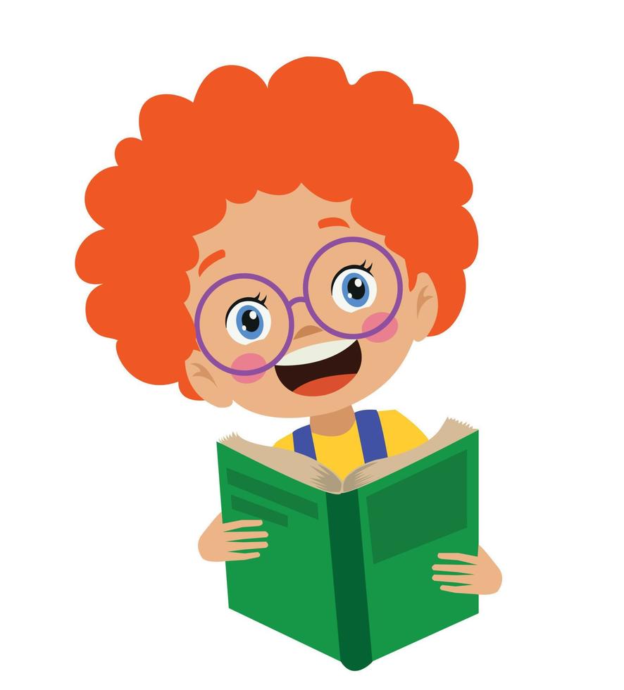 gelukkig leerling lezing een boek vector