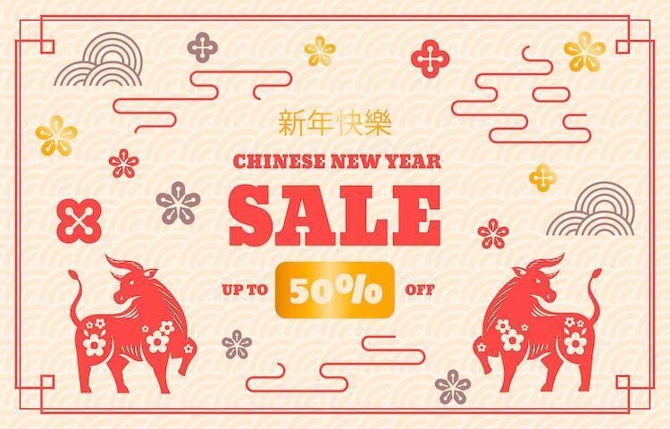 chinees nieuwjaar marketing verkoop promotie achtergrond vector