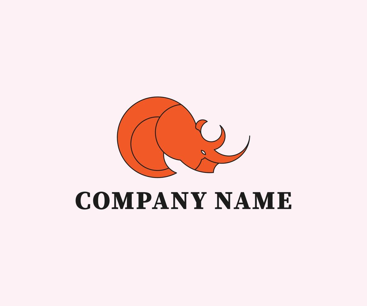 neushoorn logo ontwerp vector