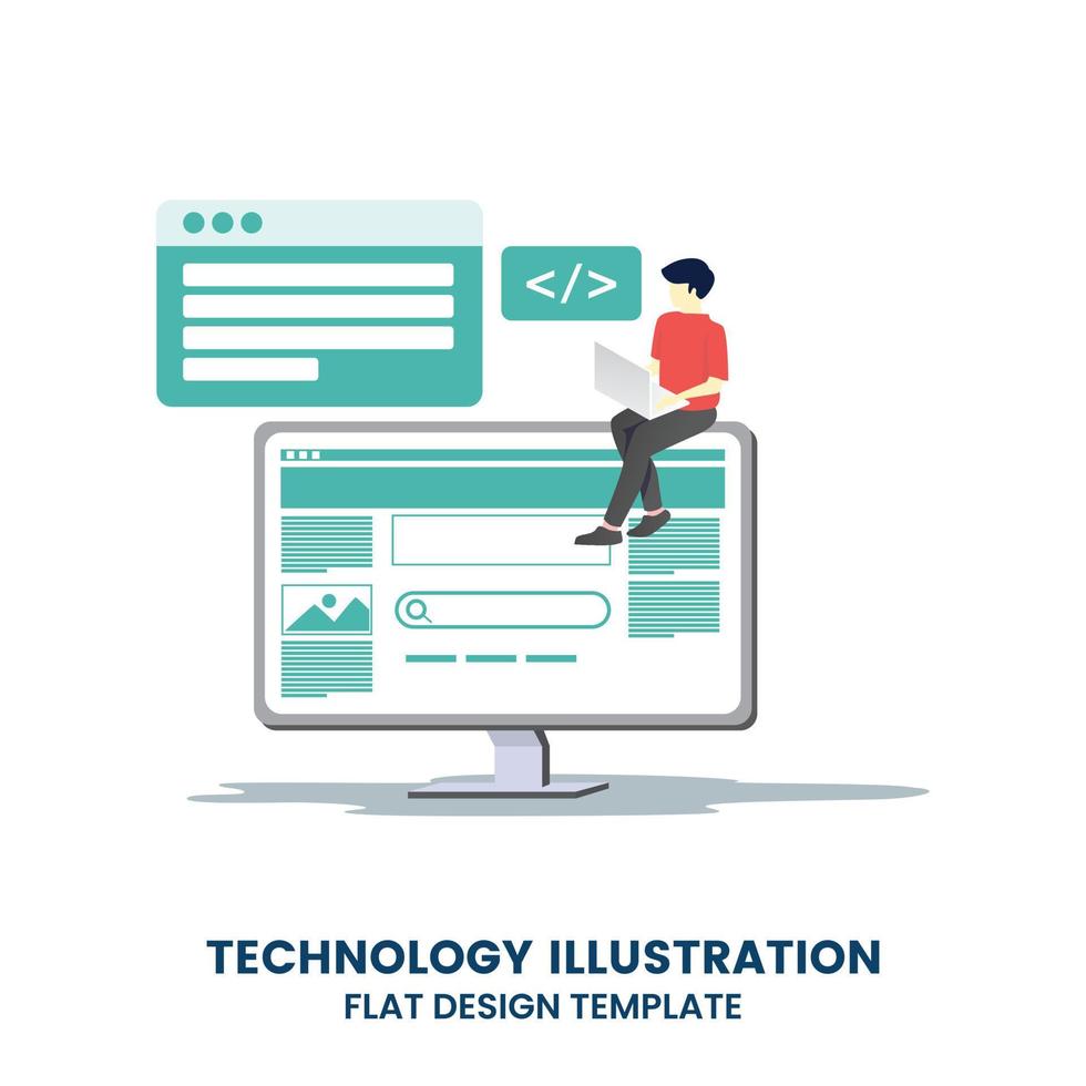 software programmering concept voor web bladzijde, banier, presentatie, sociaal media. vector illustratie project team