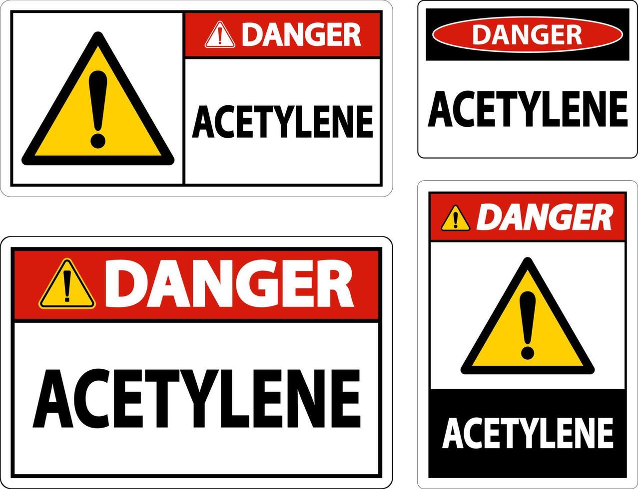 Gevaar acetyleen teken Aan wit achtergrond vector