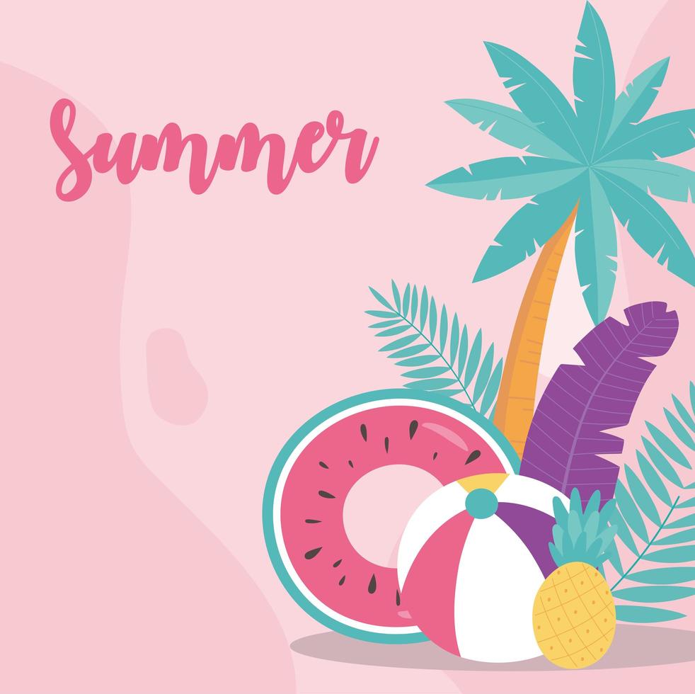 zomertijd en tropische vakantiebanner vector