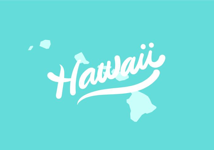 Hawaii staat lettering vector