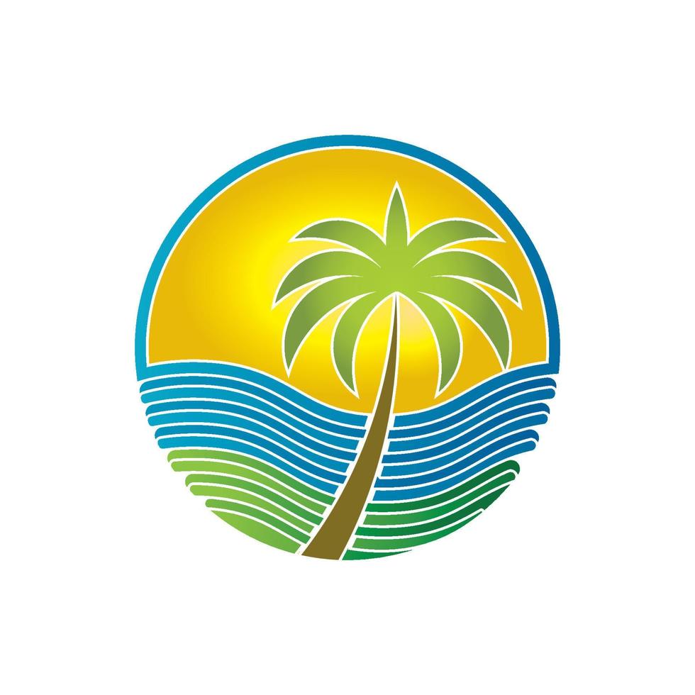 palmboom zomer logo sjabloon vector