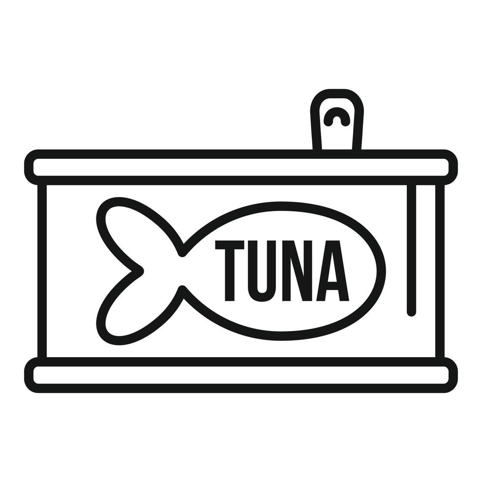 tonijn kat voedsel icoon schets vector. blik kan voeden vector