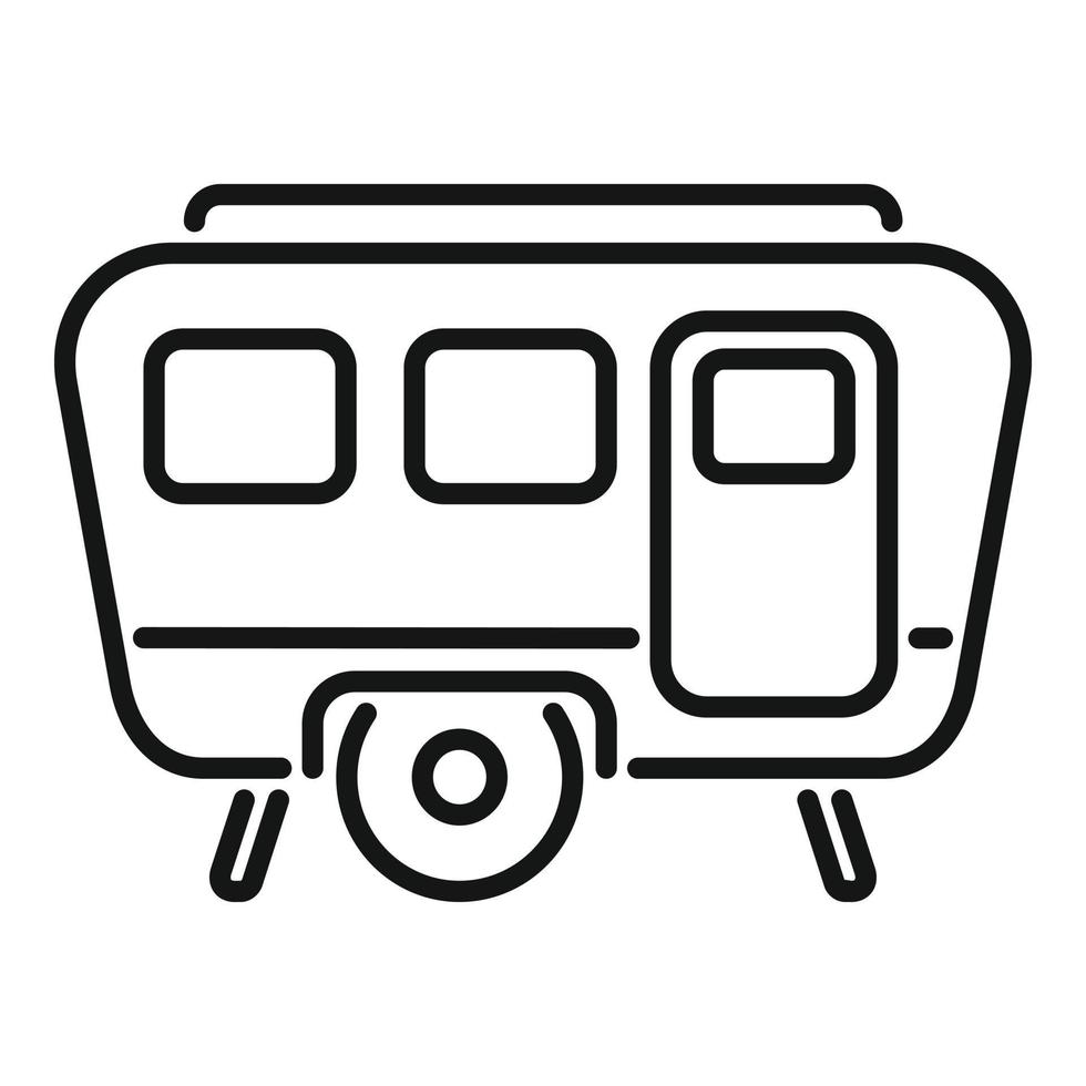 auto camper icoon schets vector. caravan bus vector