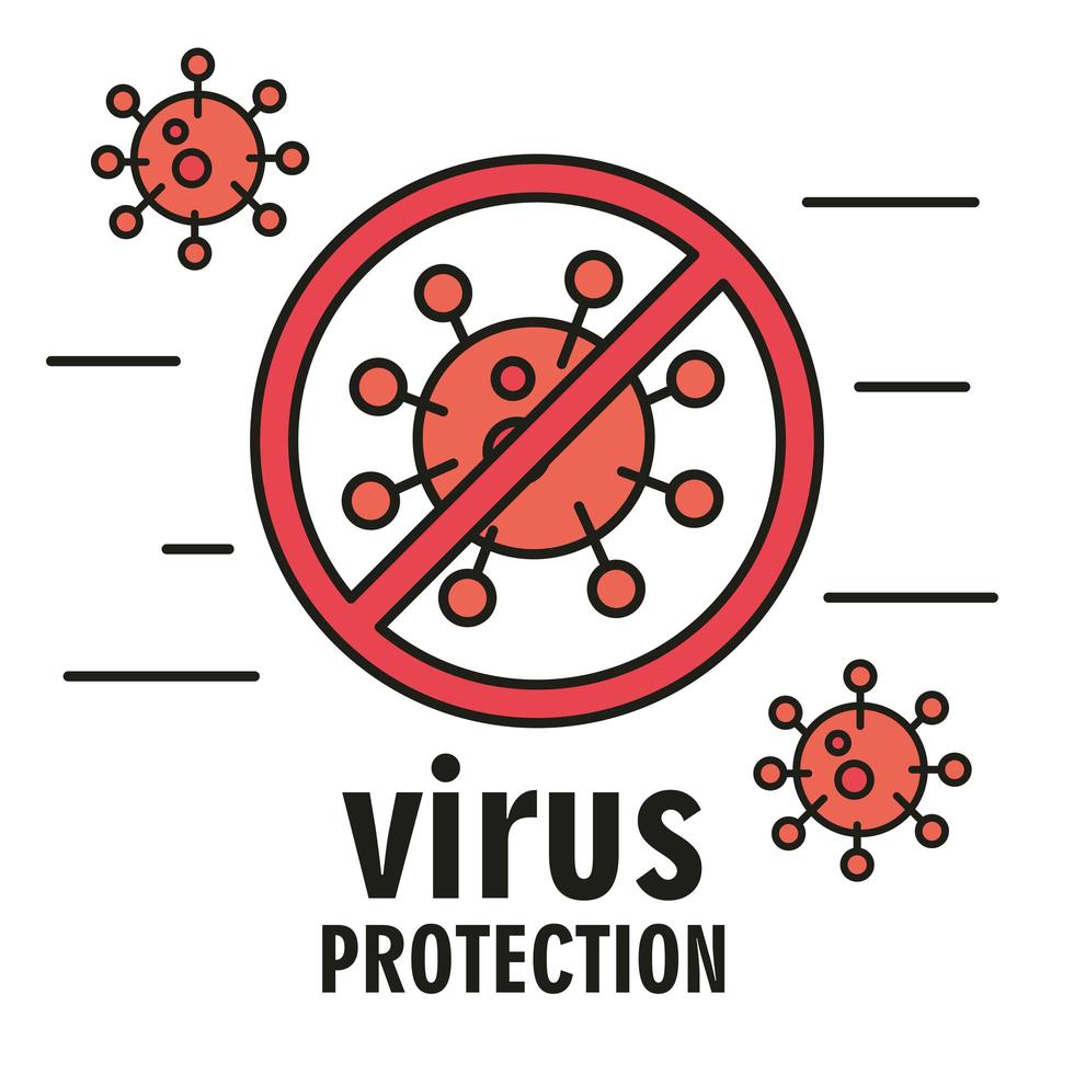 coronavirusbescherming met verboden teken vector