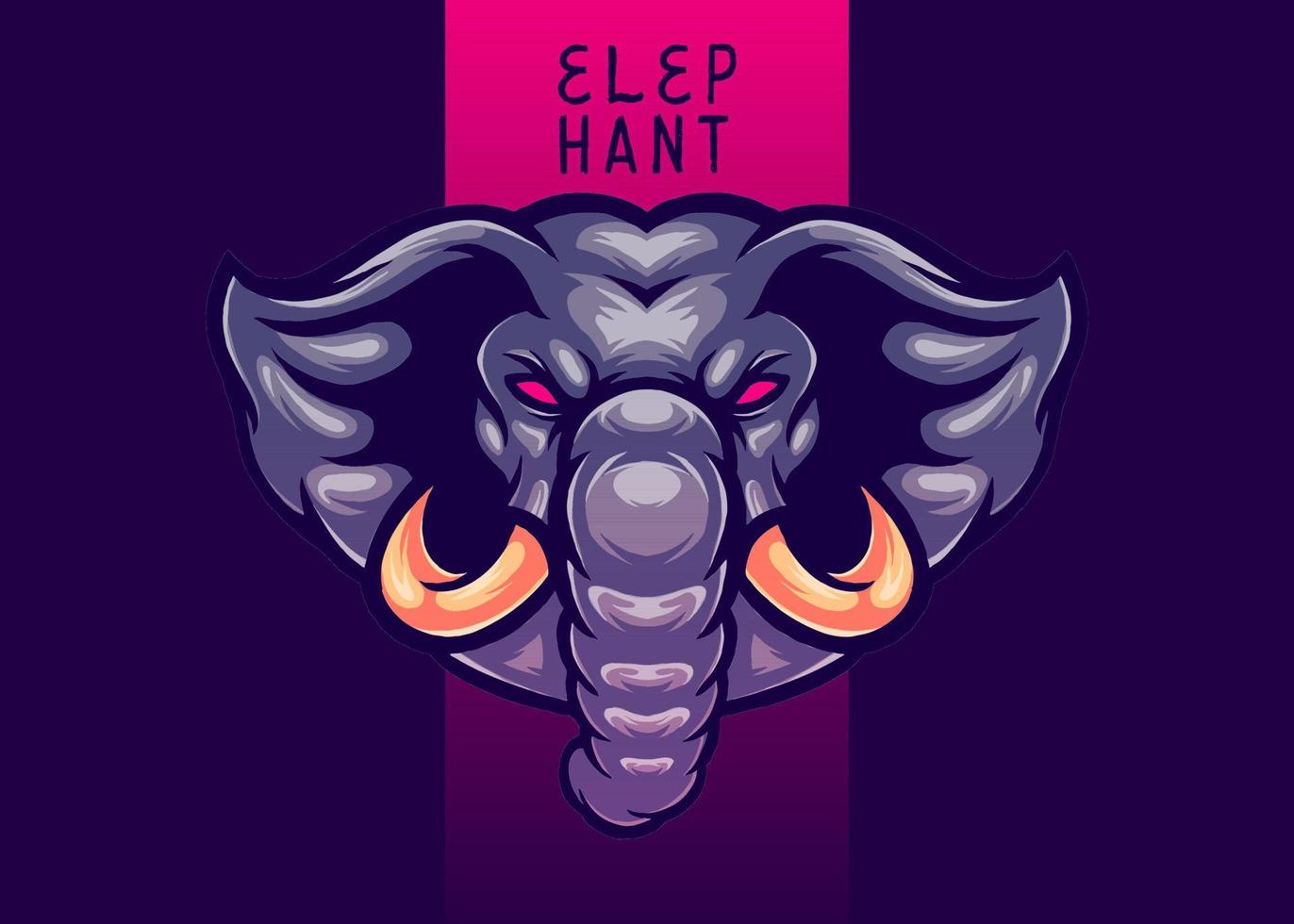 prelephant hoofd mascotte illustratie.int vector