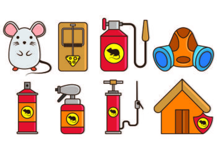 Pest Control en Mouse Trap Icons vector