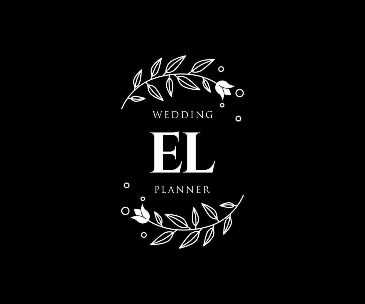 el initialen brief bruiloft monogram logos verzameling, hand- getrokken modern minimalistisch en bloemen Sjablonen voor uitnodiging kaarten, opslaan de datum, elegant identiteit voor restaurant, boetiek, cafe in vector