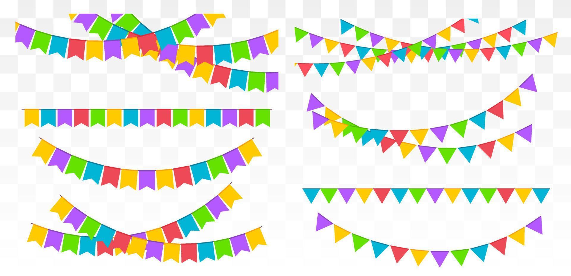 verjaardag partij uitnodiging spandoeken. reeks van vlag slingers. vector