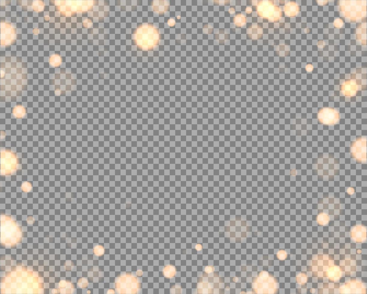 gouden bokeh lichten met gloeiend deeltjes geïsoleerd. vector