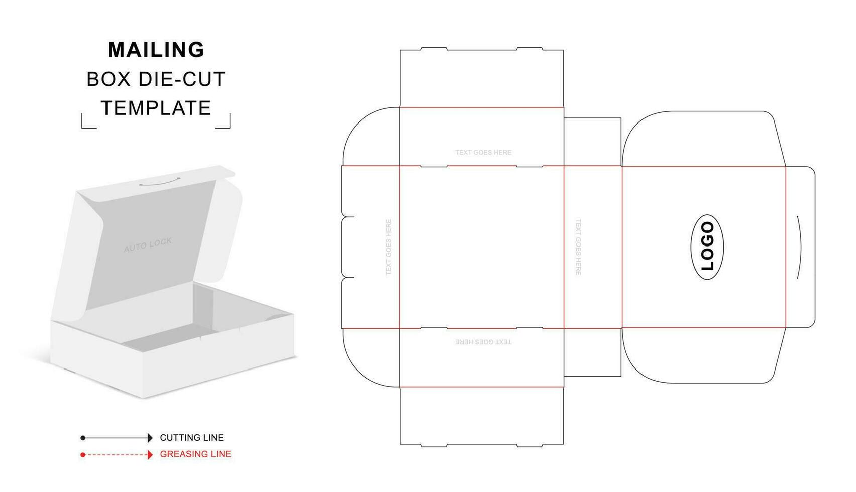 mailing doos dood gaan besnoeiing sjabloon vector