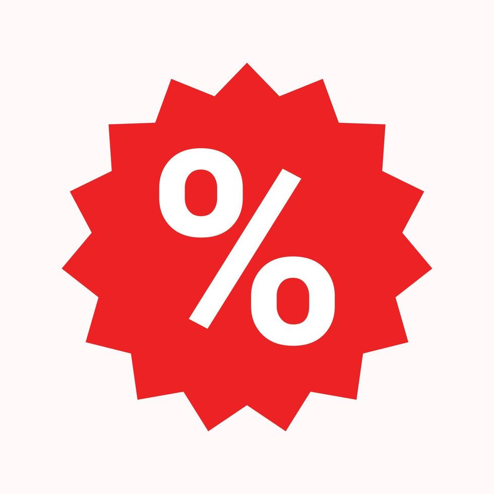 e-commerce percentage aanbod teken vlak icoon ontwerp vector