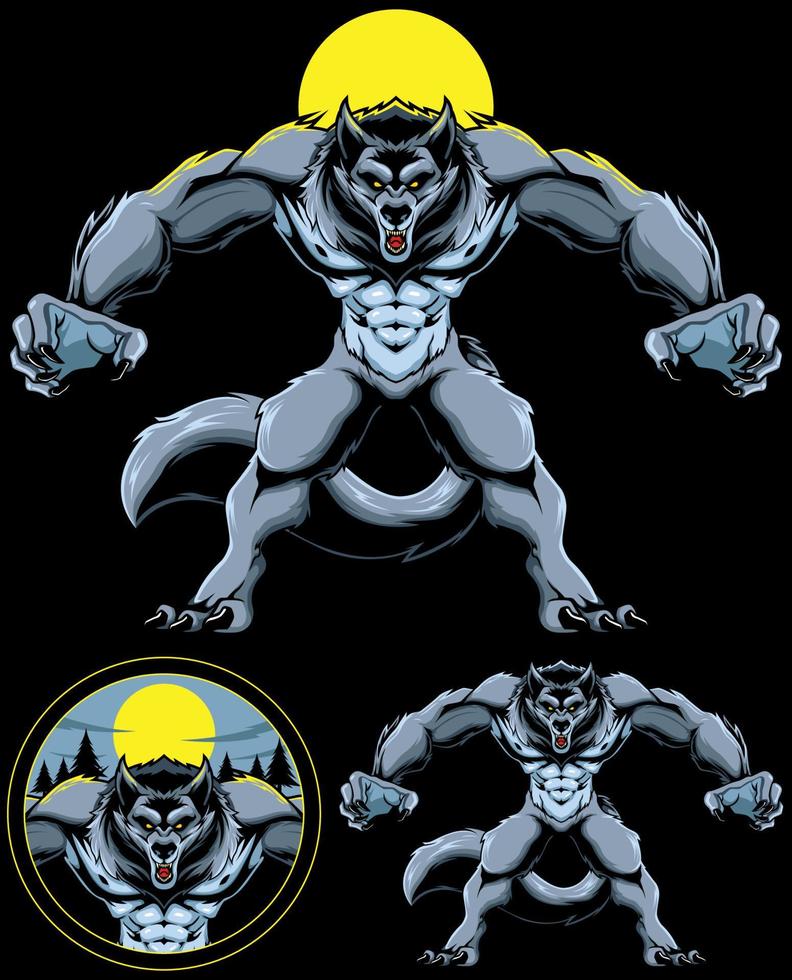 weerwolf fantasie mascotte vector
