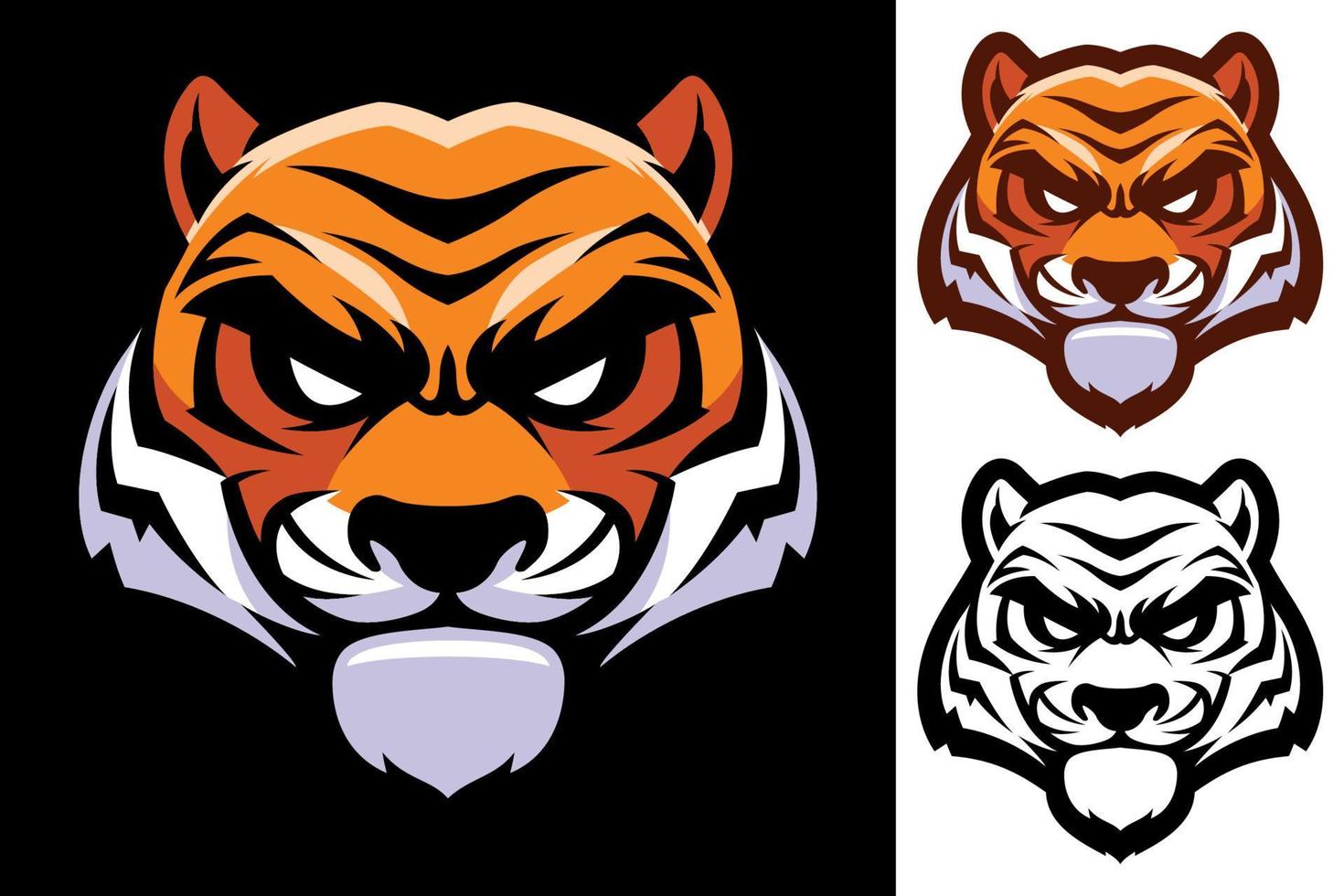 tijger hoofd mascotte vector