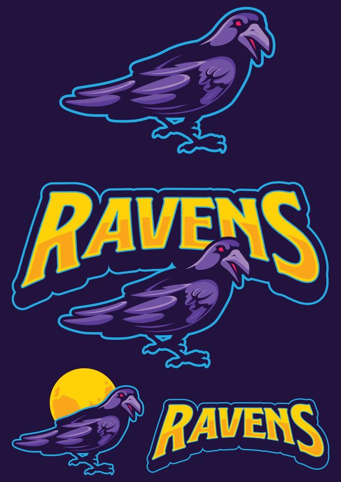 raven team mascotte vector