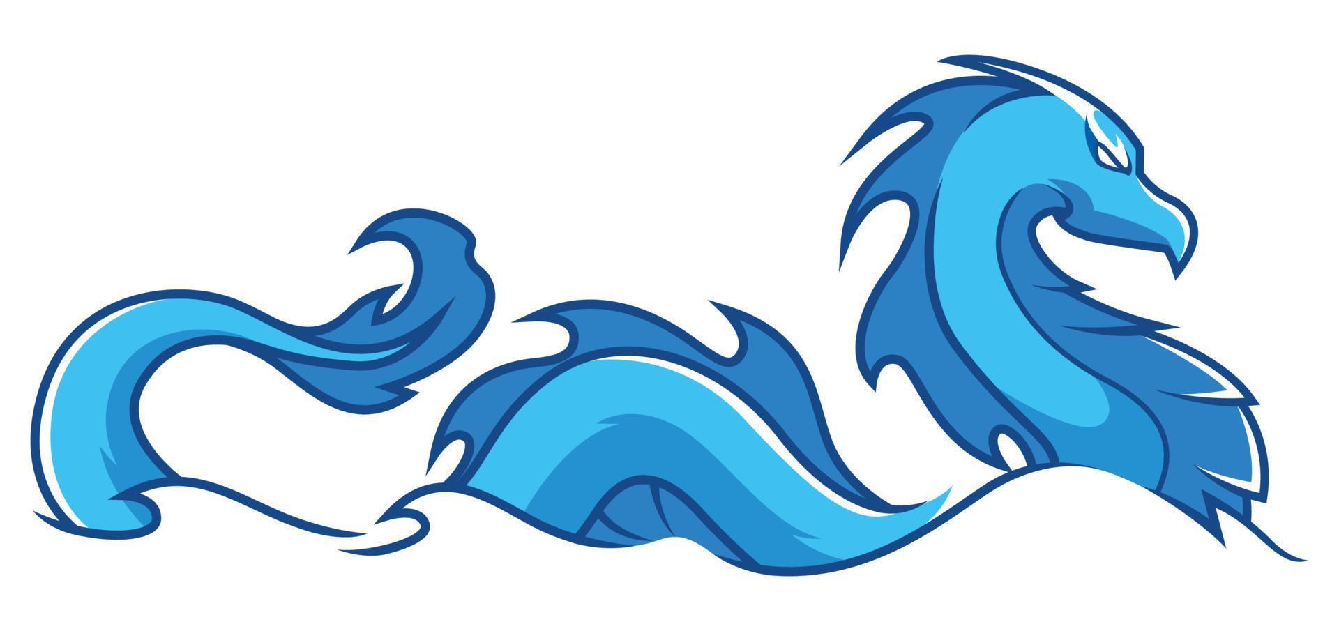 water draak mascotte vector