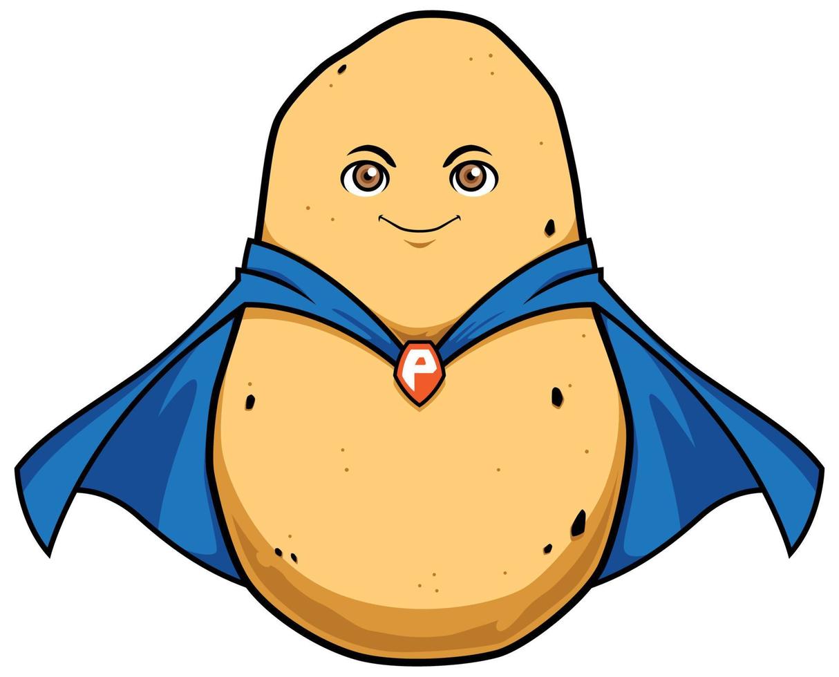 aardappel superheld mascotte vector