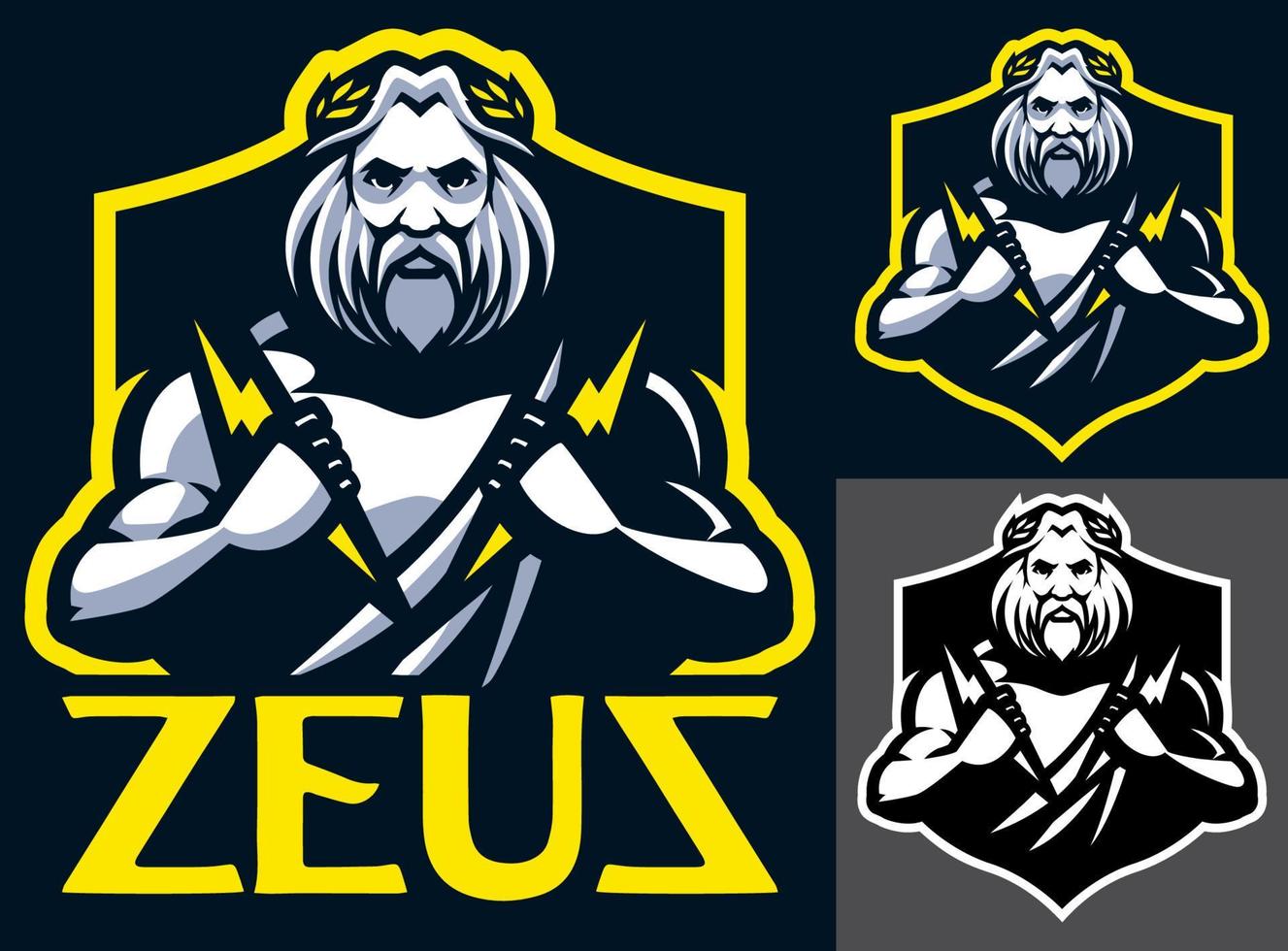 Zeus god mascotte vector