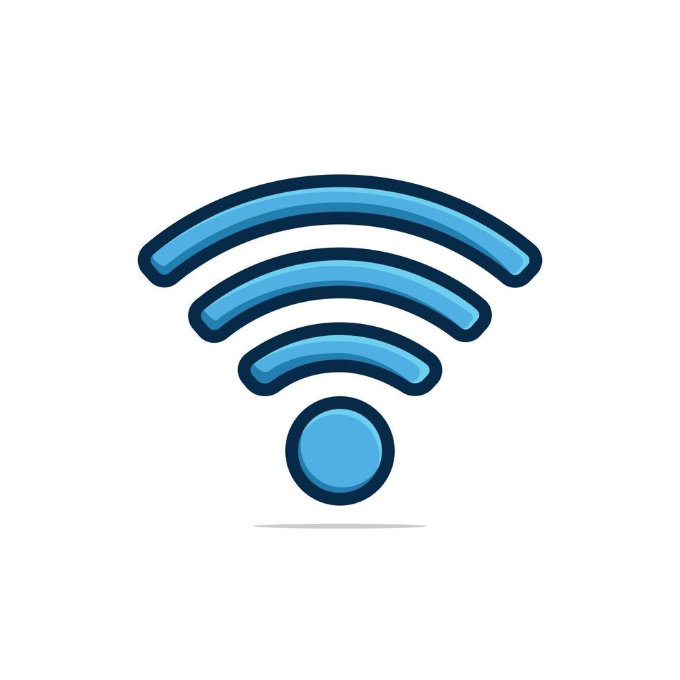 Wifi netwerk icoon in blauw kleur stijl. verbinding en netwerk icoon vector