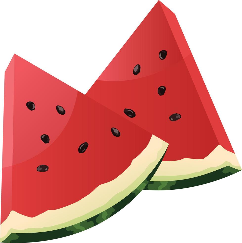 geïsoleerd rood watermeloen plak illustratie vector