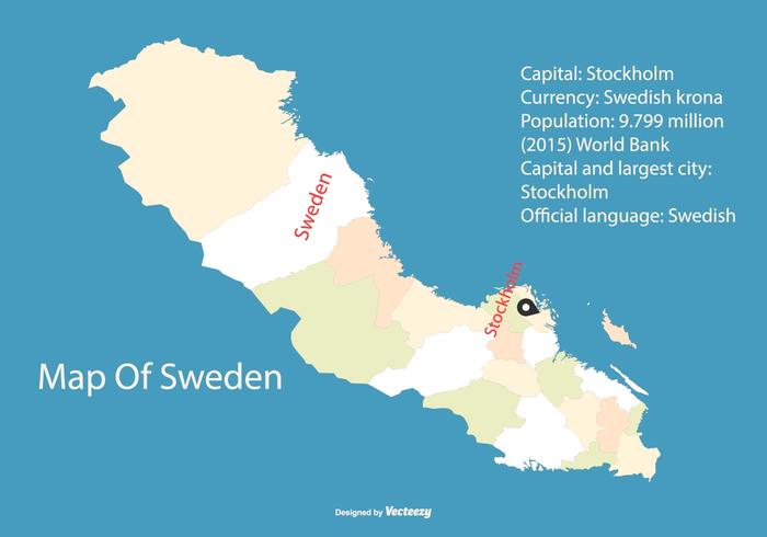 Retro Kaart van Zweden vector