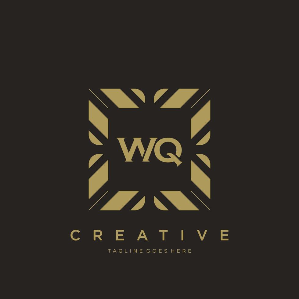 wq eerste brief luxe ornament monogram logo sjabloon vector