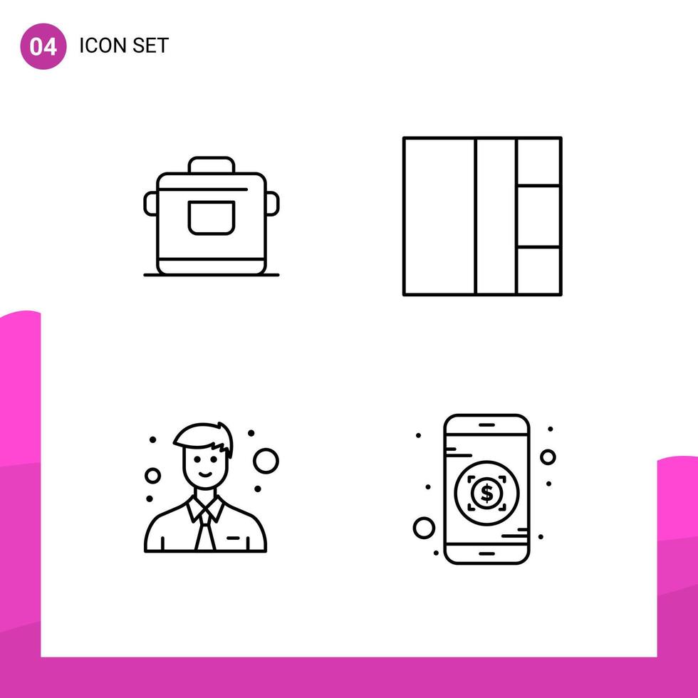 schets icoon reeks pak van 4 lijn pictogrammen geïsoleerd Aan wit achtergrond voor snel reagerend website ontwerp afdrukken en mobiel toepassingen vector