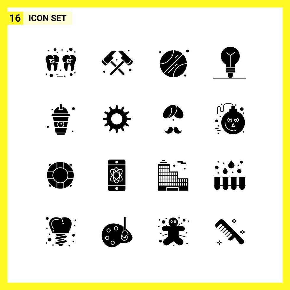 16 icoon set. gemakkelijk solide symbolen. glyph teken Aan wit achtergrond voor website ontwerp mobiel toepassingen en afdrukken media. vector