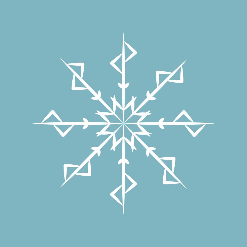 wit sneeuwvlok icoon geïsoleerd Aan blauw achtergrond. viering decor. vector illustratie