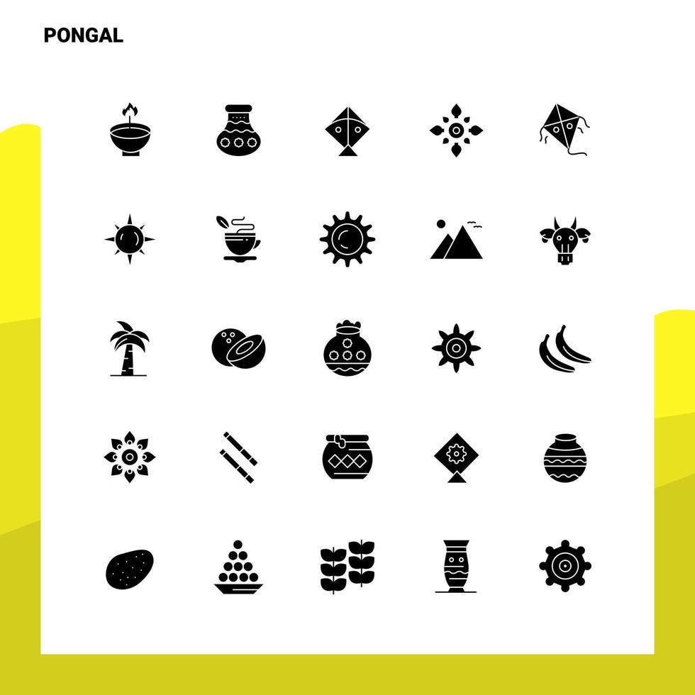 25 pongal icoon reeks solide glyph icoon vector illustratie sjabloon voor web en mobiel ideeën voor bedrijf bedrijf