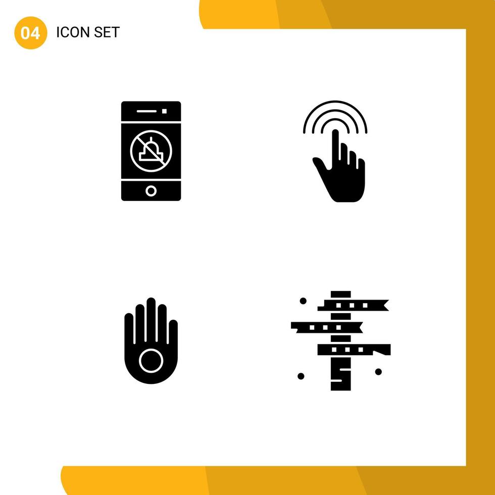 pak van creatief solide glyphs van audio gebaar technologie hand- palm bewerkbare vector ontwerp elementen