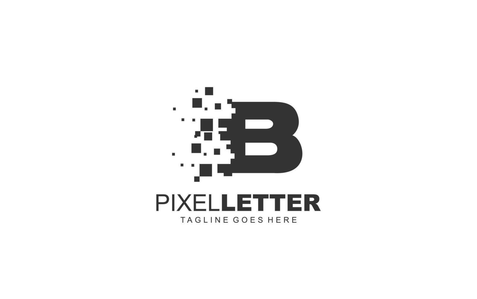 b logo pixel voor branding bedrijf. digitaal sjabloon vector illustratie voor uw merk.