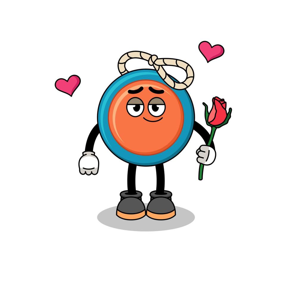 yoyo mascotte vallend in liefde vector