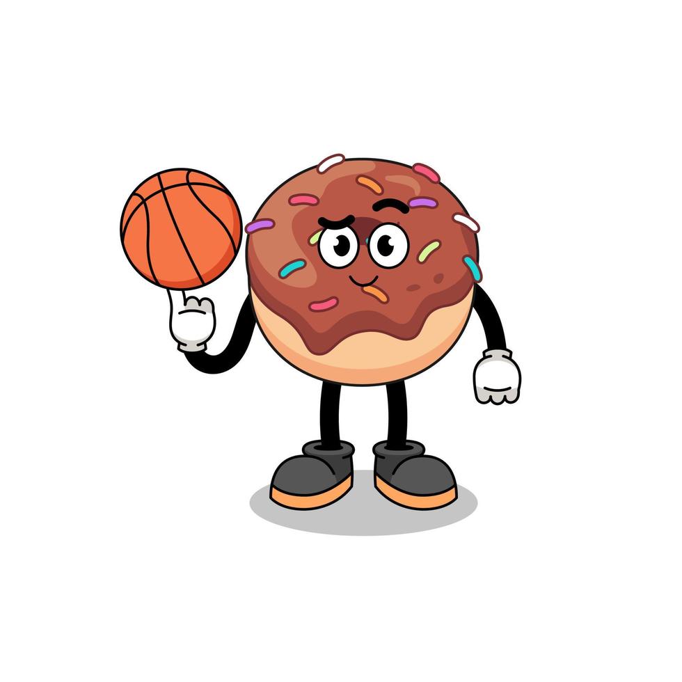 donuts illustratie net zo een basketbal speler vector